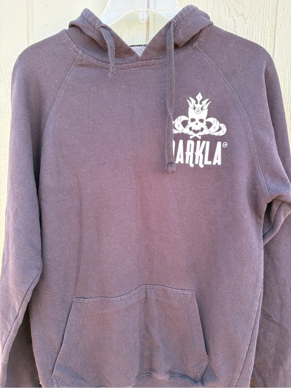 Darkla kinds Black Hooded Pullover Sweatshirt Size S